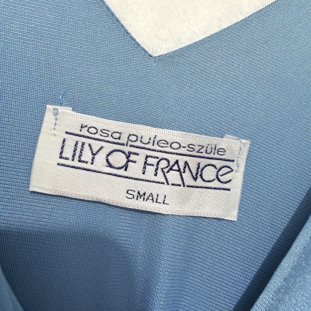 Vintage Lily of France Blue Lace Peignoir Set Robe & Nightgown Lingerie Small - Picture 6 of 9